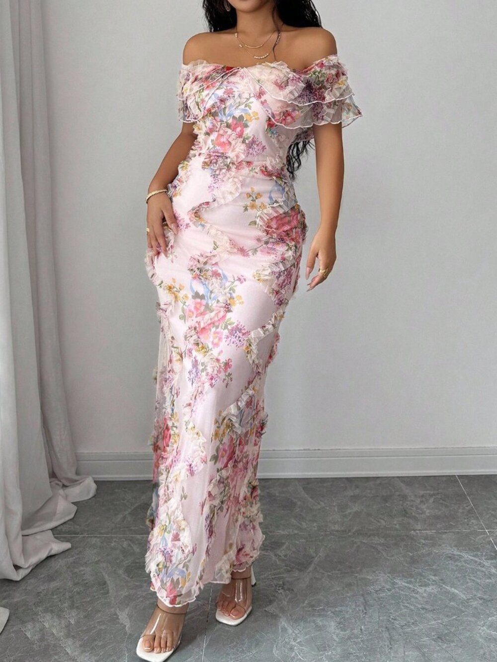 Multicolor Elegant Women's Dress - Picture 3 of 6